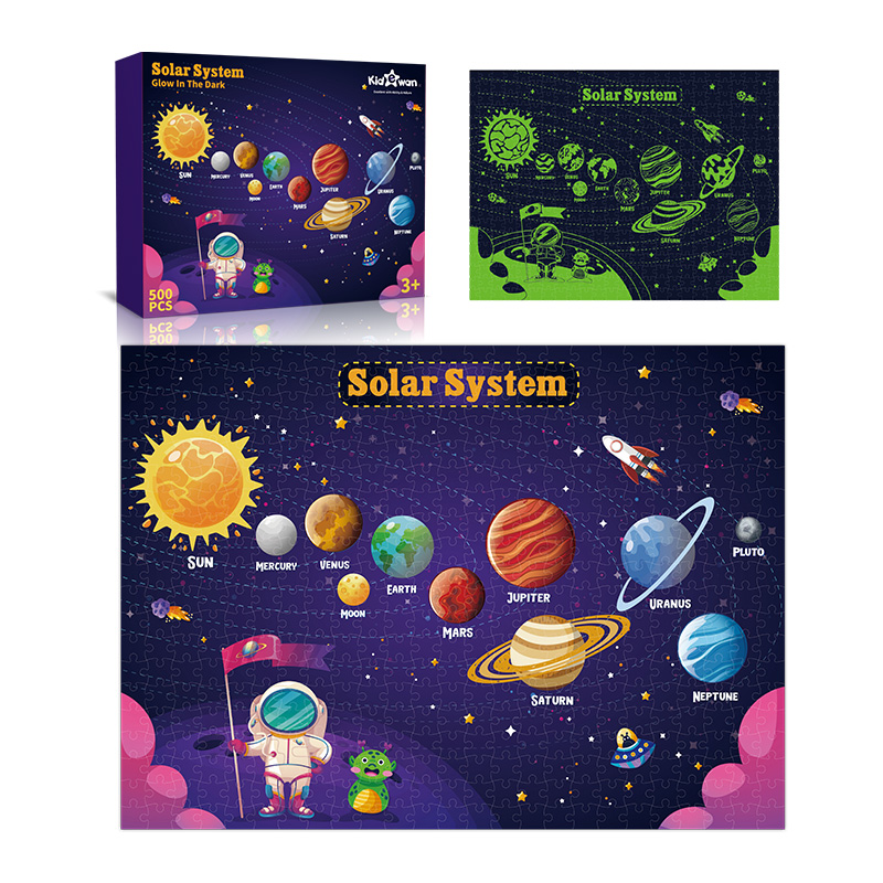 500PCS GLOW IN THE DARK SOLAR SYSTEM PUZZLE
