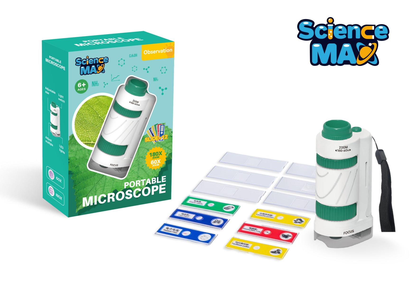 180X  MICROSCOPE WITH 12 SLIDE