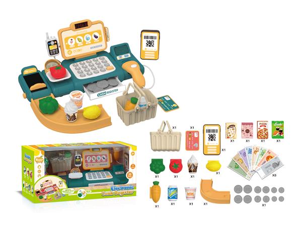 CASH REGISTER SET,36PCS,WITH DISTINGUISH AND CAL