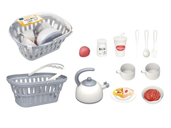 GOURMET PLAY TEA SET BASKET 15 PCS